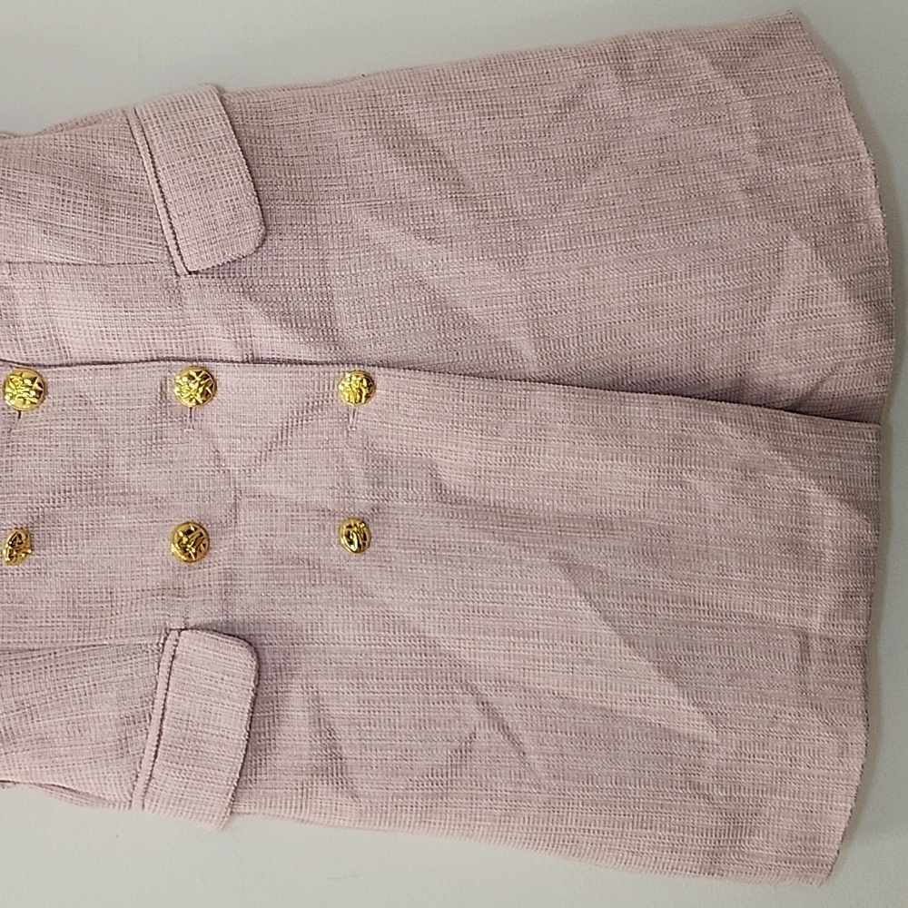 Taylor Tillman Classic Pink Tweed Sleeveless Double-Breasted Blazer Tiff Dress M - Picture 4 of 16